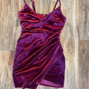 Velvet Ruched Mini Dress